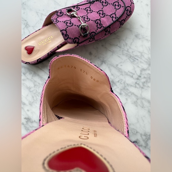 Gucci Pink Mule Flats Size 37.5 - Picture 4 of 7